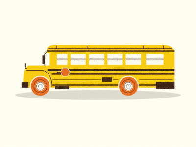 Don't Miss The Bus brown bus illustration orange yellow