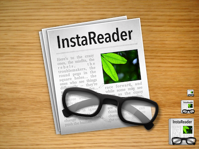 ReadKit (formelly InstaReader) Icon app desktop glass icon mac paper