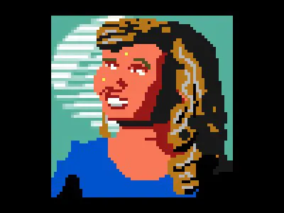 Tribute to Roberta Williams 8 bit drawing ega illustration kings quest pixel portrait roberta williams sierra videogames