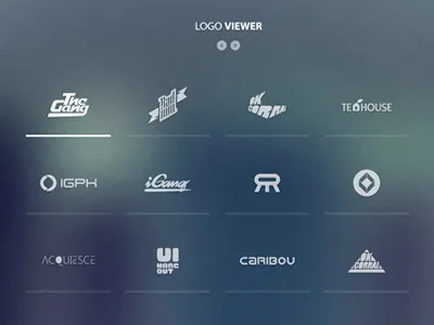 Logofolio Dark interface layout logos orange