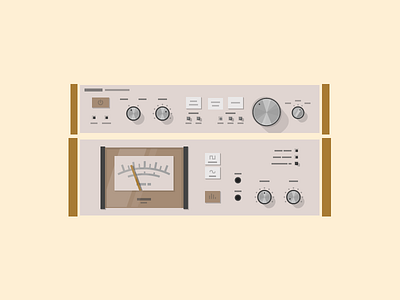 Hifi Amp amp design flat hifi illustrator music vector vintage