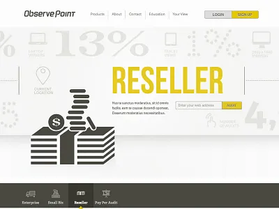Observe Point Product Slider info graphic observe point product showcase slider web design