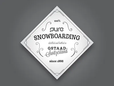 Sticker for a Snowboard Shop, Tequila Style bottled distilled packaging pure snowboarding sticker tequila vintage