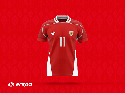 Indonesia National Team Jersey Mockup branding design erspo football graphic design jersey lettermark logo minimalist mockup modern rebrand simple sport vector