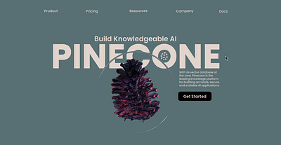 Pinecone - AI Tech Website Design 3d 3dweb ai product design tech web web design webdesign website websitedesign