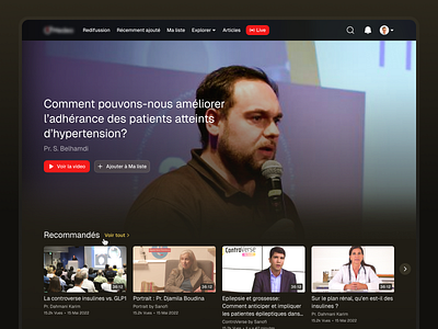 Medical Video Sharing Web App, pt 3 dark theme medical app ui video player web