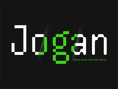 Jogan Techno Pixel Style Type 8 bit arcade contemporary font futuristic game font hi tech jogan techno pixel style type mono pixel rounded sans serif sans serif soft technology typeface