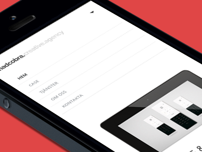 Clean Mobile site design iphone madcobra mobile red responsive site webdesign white