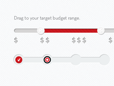 Project Questionnaire UI bar budget progress scroll ui