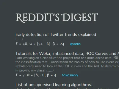 Redditsdigest read only reddits digest