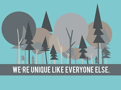 About us | first graphic balderdash balderdash design blue gray simplistic teaser trees unique