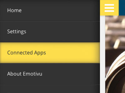 Emotivu CSS Menu app css design menu mobile ui webapp