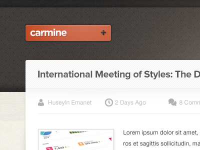 Carmine [PSD] blog commerce free freebie minimal portfolio psd theme wordpress