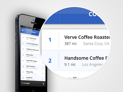 iPhone List App app application blue clean interface iphone mobile simple ui white