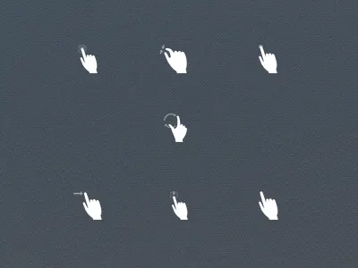 Windows 8 Touch Gestures (Free Icons) freebie psd ui user interface