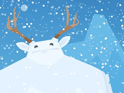 Yeti Close-up illustration monster winter yeti