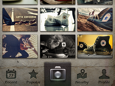 Converse App UI app converse menu mobile ui vintage