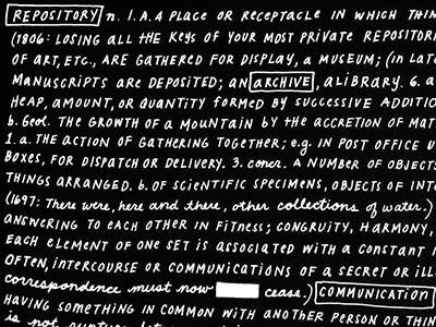 Definitions lettering pen and ink typography