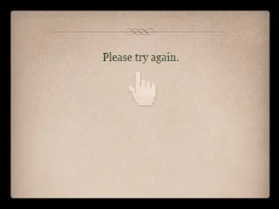 Please Try Again click failure finger hand icon try again