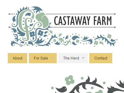 Castaway Farm art nouveau bunny farm identity logo rabbit web