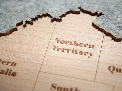 The OZ australia lasercut map