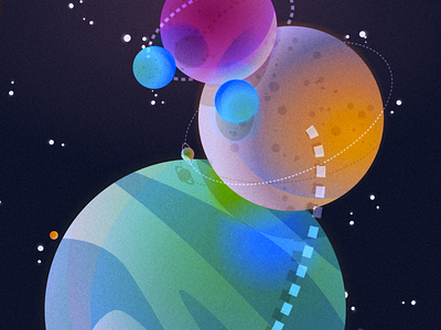 Planetes 02 beyond blur dot galactic gradient illustrator moon noise photoshop planetes space stars vector