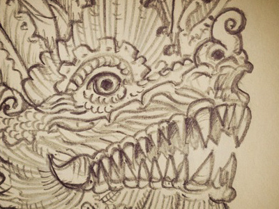 Thai dragon - 1 bouddhisme dragon draw drawing hb moleskine ornament thailand