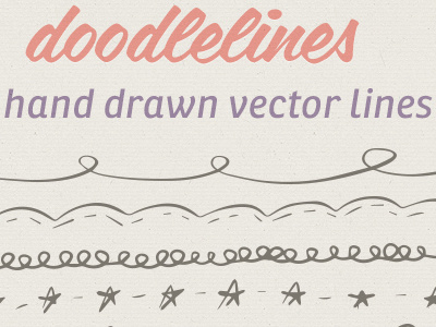 Doodlelines - Hand Drawn Line Set curly cute doodle doodles girly lines retina stars vector whimsical