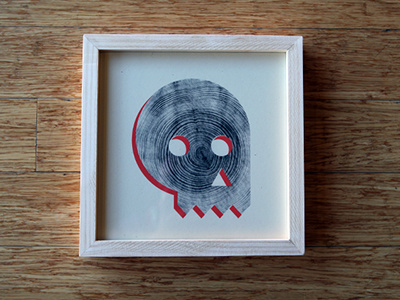 Geometric Skull french paper illustration print screen print skull