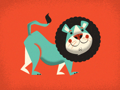 A Lion 3 color fun illustration lion son