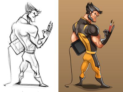 Сharacter 2 character comics designer job man superhero wolverine