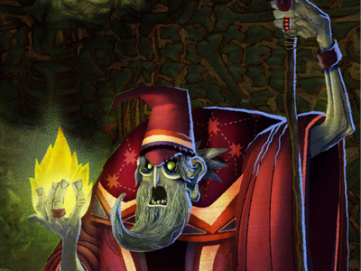Wiz 3 beard big ears character childrens book fantasy fire hat magic needs a dentist photoshop wizard