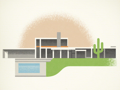 Modern Homes architecture home house illustration mid century modern