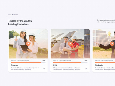 Customer Success Stories | Testimonial UI clean energy client review customers stories energy efficiency energy transformation global innovators green future green innovation minimal design renewable energy renewable integration solar design solar power solar solutions solar tech sustainable energy testimonial testimonial ui ui design ux design