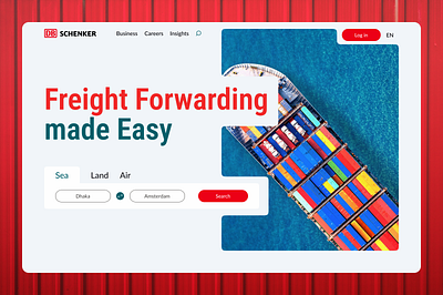 DB Schenker website Hero Section Redesign creative ui design db schenker hero section hero section redesign redesign ui design