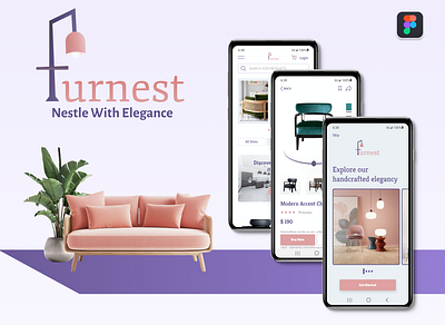 Furnest - Furniture Shopping App branding logo motion graphics ui