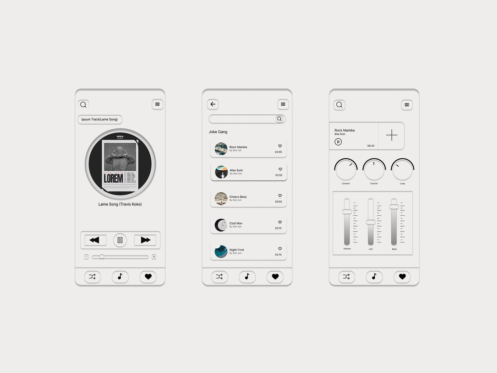 Neumorphic Music Player UI Design by Yosuf Bhuiyan on Dribbble