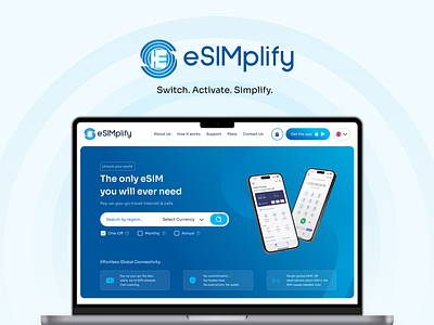 eSIMplify esim logo ui website websitedesign