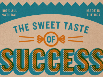 Sweet candy success typography vintage