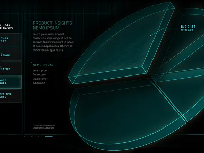 Pie chart 3d chart glow info graphic pie tech tron