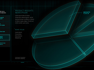 Pie chart 3d chart glow info graphic pie tech tron