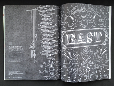 Print design annual east layout magazine oat creative spread type