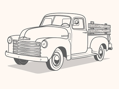 Truck Illustration 1947 47 50s chevy illustration old pickup retro truck vintage