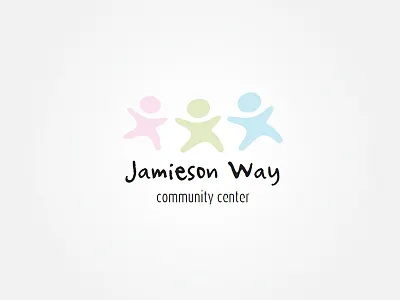 Jamieson Way Logo Concept blue community green logo pink soft colours