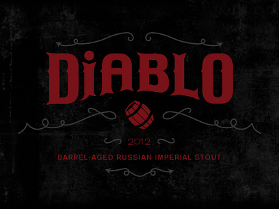 Diablo Beer Label barrel beer devil diablo flourish label print stout woodgrain