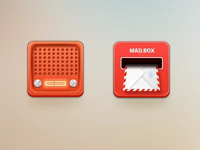 red Icon email radio