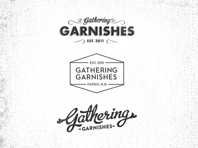 Gathering Garnishes black garnishes gathering logo retro script simple white