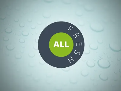 Logo of ALL FRESH restaurant cyrcle food fresh logo logo design restaurant