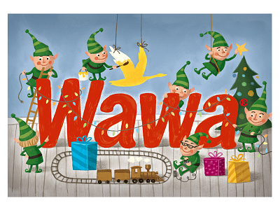 Wawa Christmas Gift Card christmas elf elves retro toyland