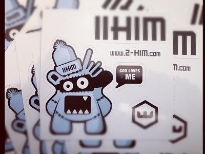 2HIM monster 2him blue god jesus monster stickers